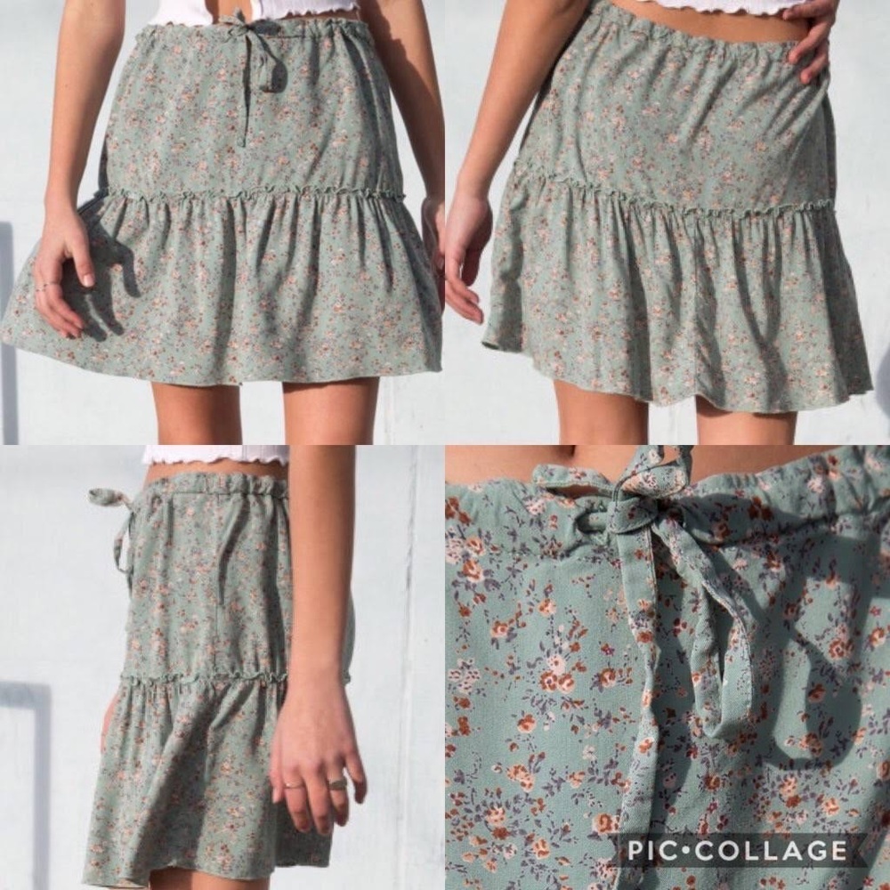 Brandy Melville Floral drawstring skirt